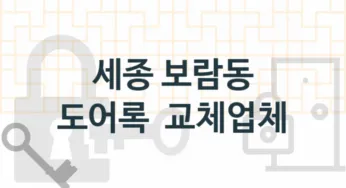 세종 보람동 도어록업체 추천