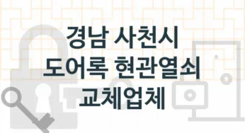 경남 사천시 현관열쇠 및 도어록 수리업체 추천