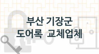 부산 기장군 도어록 업체 추천 5, 도어록가격 설치, 현관열쇠분실