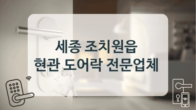 세종 조치원읍 
현관 도어락 전문업체
